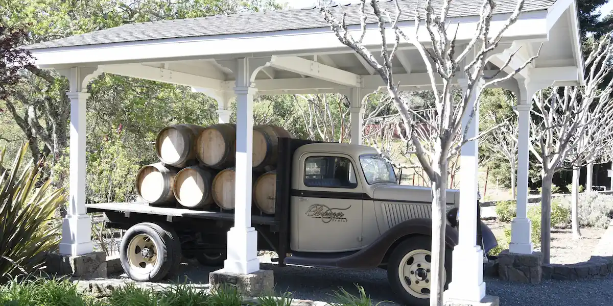 Old wine truck at Bremer Family Winery in Napa