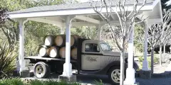 Old wine truck at Bremer Family Winery in Napa